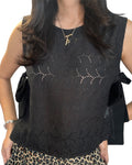 Black eyelet top