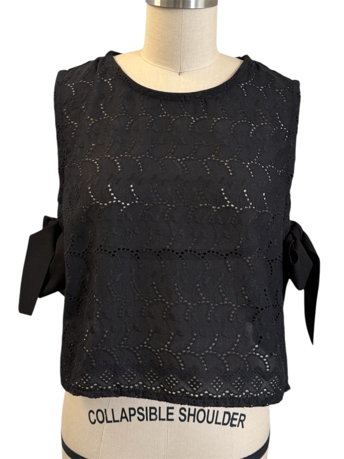 Black eyelet top