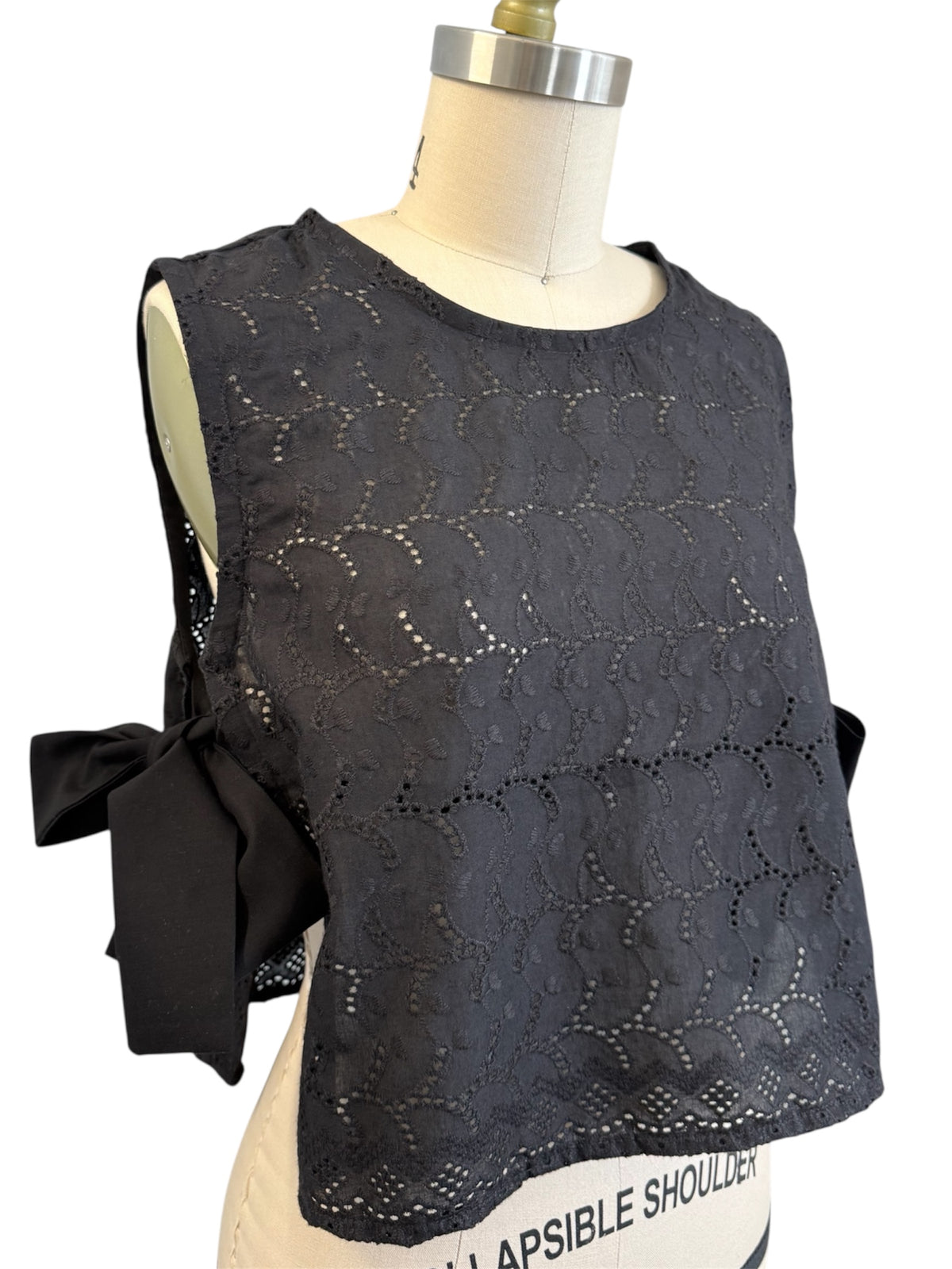 Black eyelet top