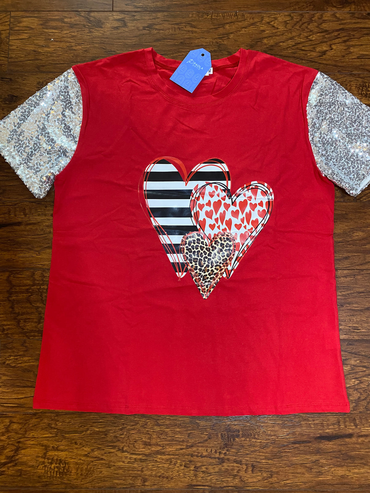 Hearts and sequins shirt