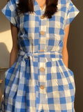 Blue Checkered Romper
